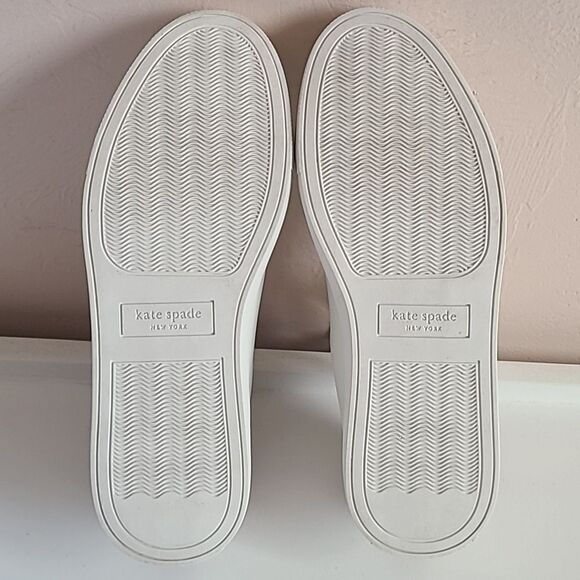 Kate Spade Optic White/Burgundy Fez Sneaker Size 7 EU 37.5 - Picture 10 of 15